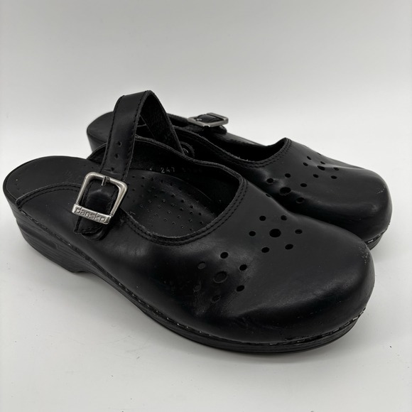 Dansko Shoes - Dansko Merrie Mary Jane Comfort Shoe Clog Mule Black Leather Size 10 EUR 41